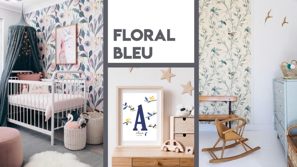 Inspiration déco chambre bébé Floral bleu